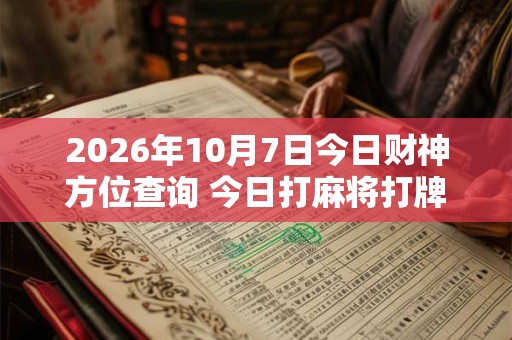 2026年10月7日今日财神方位查询 今日打麻将打牌财神方位! 2026年10月7日今日财神方位查询 今日打麻将打牌财神方位!