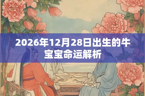 2026年12月28日出生的牛宝宝命运解析 2026年12月28日出生的牛宝宝命运解析