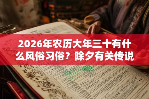 2026年农历大年三十有什么风俗习俗?除夕有关传说 2026年农历大年三十有什么风俗习俗?除夕有关传说