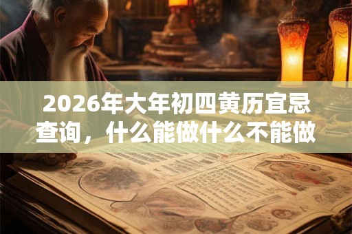 2026年大年初四黄历宜忌查询,什么能做什么不能做 2026年大年初四黄历宜忌查询,什么能做什么不能做