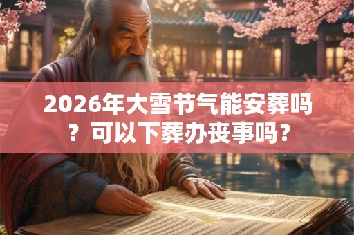 2026年大雪节气能安葬吗?可以下葬办丧事吗? 2026年大雪节气能安葬吗?可以下葬办丧事吗?