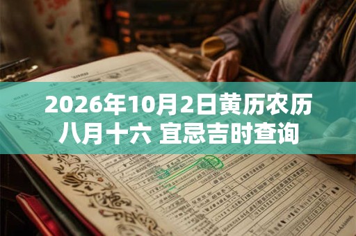 2026年10月2日黄历农历八月十六 宜忌吉时查询 2026年10月2日黄历农历八月十六 宜忌吉时查询