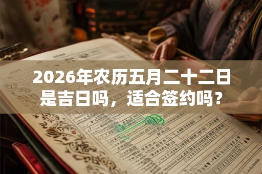 2026年农历五月二十二日是吉日吗，适合签约吗？