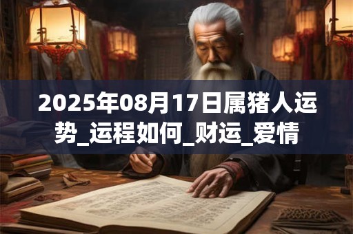 2025年08月17日属猪人运势_运程如何_财运_爱情