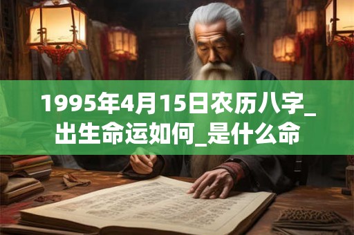 1995年4月15日农历八字_出生命运如何_是什么命 1995年4月15日农历八字_出生命运如何_是什么命