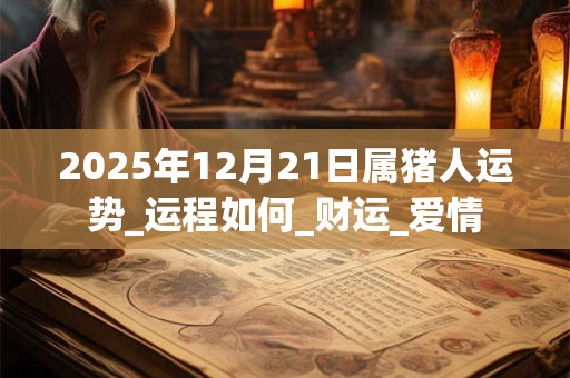 2025年12月21日属猪人运势_运程如何_财运_爱情