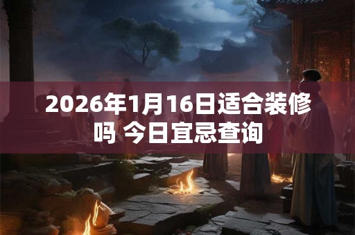 2026年1月16日适合装修吗 今日宜忌查询 2026年1月16日适合装修吗 今日宜忌查询