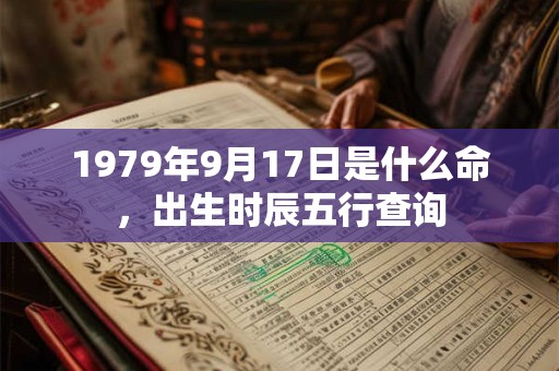 1979年9月17日是什么命，出生时辰五行查询