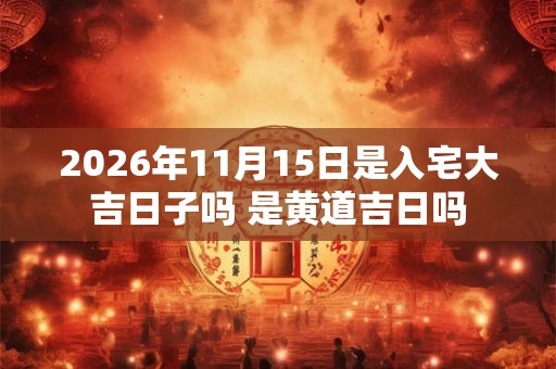 2026年11月15日是入宅大吉日子吗 是黄道吉日吗
