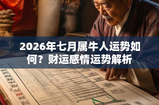 2026年七月属牛人运势如何？财运感情运势解析