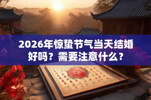 2026年惊蛰节气当天结婚好吗?需要注意什么? 2026年惊蛰节气当天结婚好吗?需要注意什么?