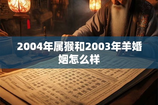 2004年属猴和2003年羊婚姻怎么样