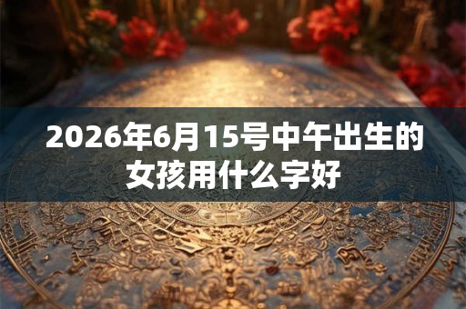 2026年6月15号中午出生的女孩用什么字好 2026年6月15号中午出生的女孩用什么字好