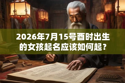 2026年7月15号酉时出生的女孩起名应该如何起？