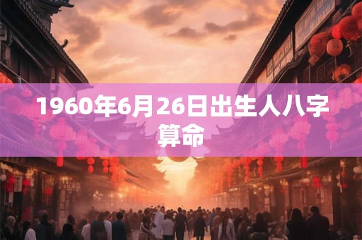 1960年6月26日出生人八字算命 1960年6月26日出生人八字算命