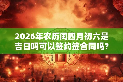 2026年农历闰四月初六是吉日吗可以签约签合同吗？