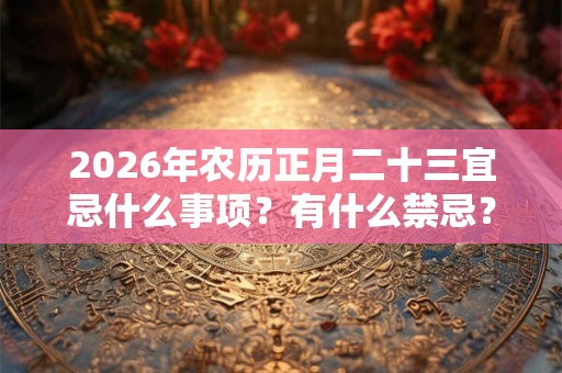 2026年农历正月二十三宜忌什么事项？有什么禁忌？