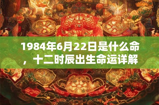 1984年6月22日是什么命,十二时辰出生命运详解 1984年6月22日是什么命,十二时辰出生命运详解