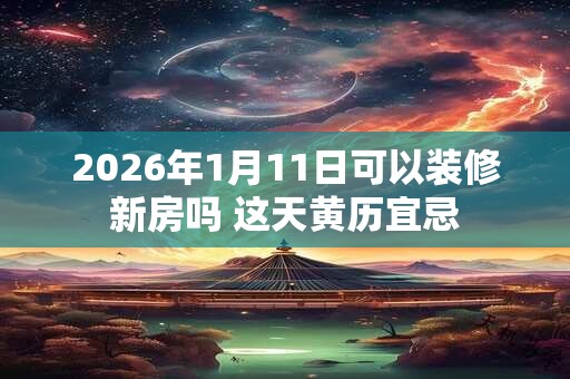 2026年1月11日可以装修新房吗 这天黄历宜忌