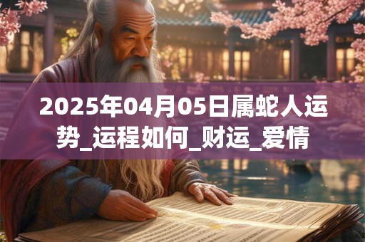2025年04月05日属蛇人运势_运程如何_财运_爱情 2025年04月05日属蛇人运势_运程如何_财运_爱情