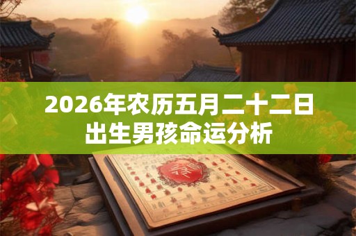 2026年农历五月二十二日出生男孩命运分析