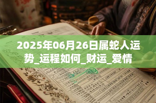 2025年06月26日属蛇人运势_运程如何_财运_爱情 2025年06月26日属蛇人运势_运程如何_财运_爱情