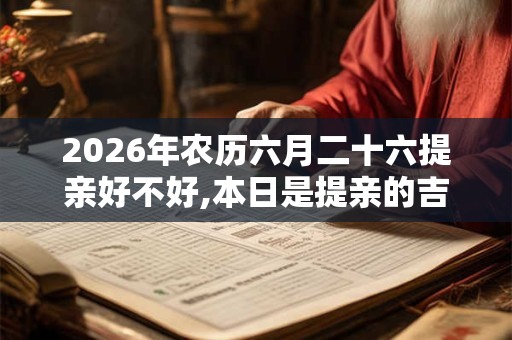 2026年农历六月二十六提亲好不好,本日是提亲的吉日吗? 2026年农历六月二十六提亲好不好,本日是提亲的吉日吗?