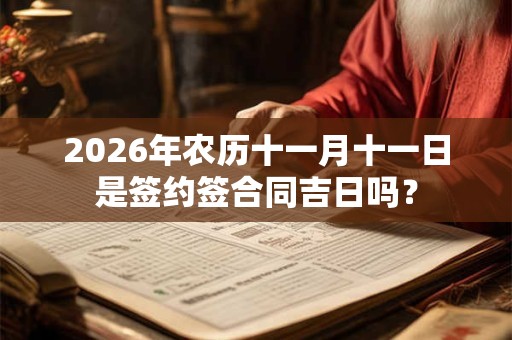 2026年农历十一月十一日是签约签合同吉日吗？