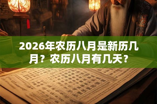 2026年农历八月是新历几月?农历八月有几天? 2026年农历八月是新历几月?农历八月有几天?