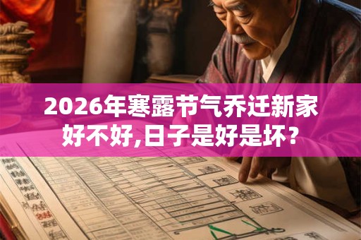 2026年寒露节气乔迁新家好不好,日子是好是坏? 2026年寒露节气乔迁新家好不好,日子是好是坏?