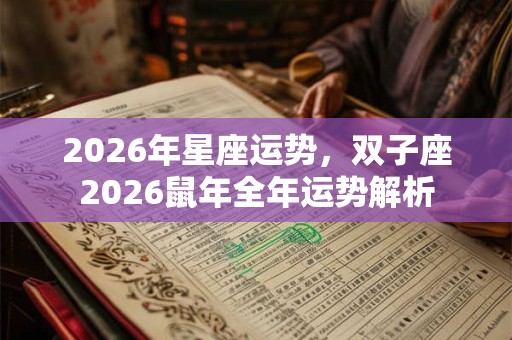 2026年星座运势,双子座2026鼠年全年运势解析 2026年星座运势,双子座2026鼠年全年运势解析
