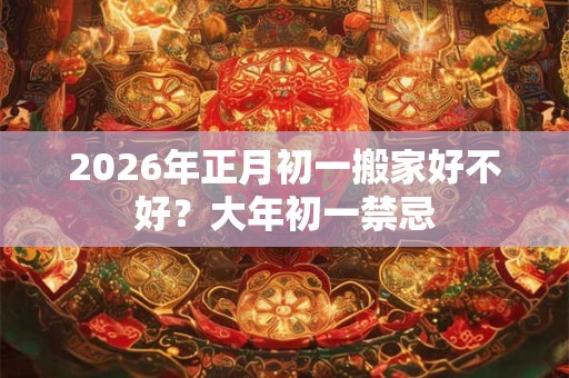 2026年正月初一搬家好不好?大年初一禁忌 2026年正月初一搬家好不好?大年初一禁忌
