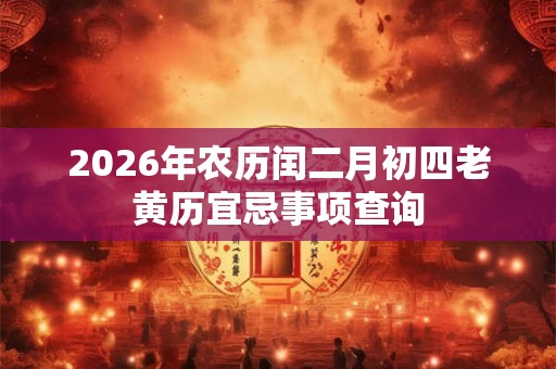 2026年农历闰二月初四老黄历宜忌事项查询 2026年农历闰二月初四老黄历宜忌事项查询