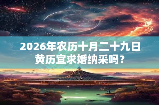 2026年农历十月二十九日黄历宜求婚纳采吗? 2026年农历十月二十九日黄历宜求婚纳采吗?