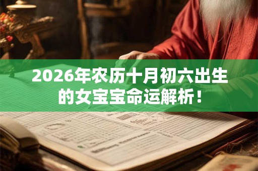 2026年农历十月初六出生的女宝宝命运解析！