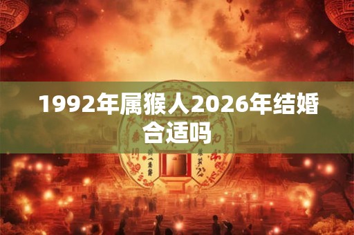 1992年属猴人2026年结婚合适吗 1992年属猴人2026年结婚合适吗