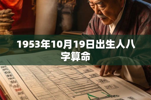 1953年10月19日出生人八字算命 1953年10月19日出生人八字算命