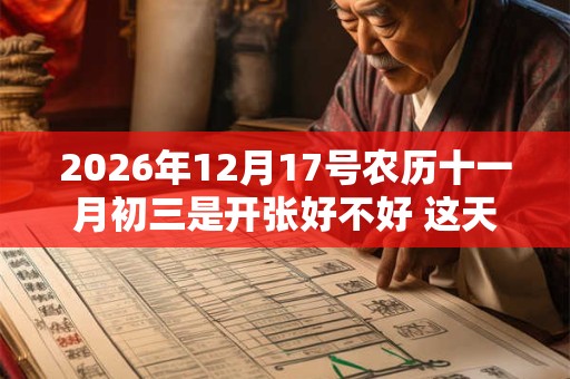 2026年12月17号农历十一月初三是开张好不好 这天黄历宜忌 2026年12月17号农历十一月初三是开张好不好 这天黄历宜忌