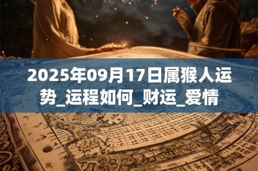 2025年09月17日属猴人运势_运程如何_财运_爱情