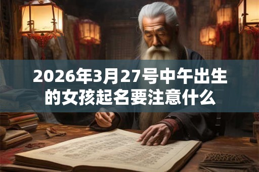 2026年3月27号中午出生的女孩起名要注意什么 2026年3月27号中午出生的女孩起名要注意什么