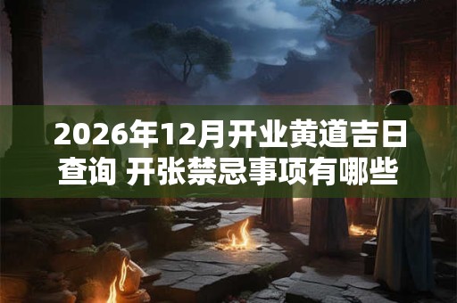 2026年12月开业黄道吉日查询 开张禁忌事项有哪些 2026年12月开业黄道吉日查询 开张禁忌事项有哪些