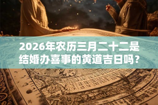 2026年农历三月二十二是结婚办喜事的黄道吉日吗? 2026年农历三月二十二是结婚办喜事的黄道吉日吗?