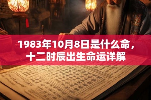 1983年10月8日是什么命，十二时辰出生命运详解