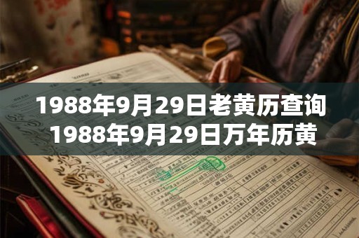1988年9月29日老黄历查询 1988年9月29日万年历黄道吉日