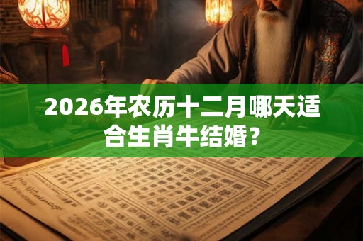2026年农历十二月哪天适合生肖牛结婚？