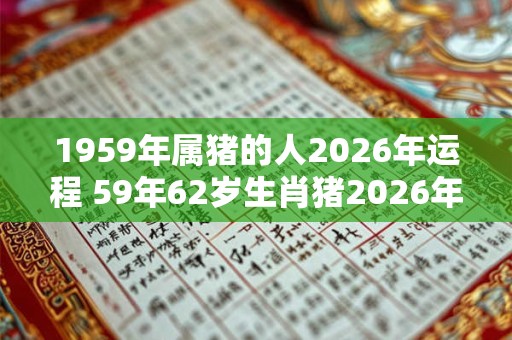 1959年属猪的人2026年运程 59年62岁生肖猪2026年运势 1959年属猪的人2026年运程 59年62岁生肖猪2026年运势