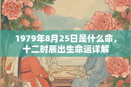 1979年8月25日是什么命，十二时辰出生命运详解