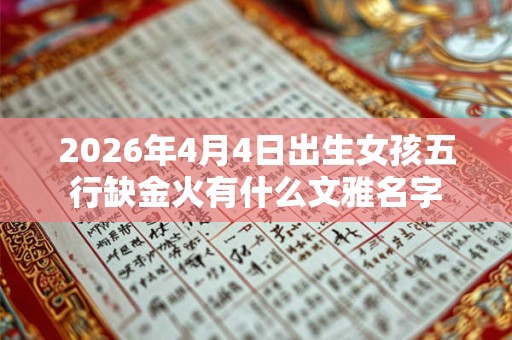 2026年4月4日出生女孩五行缺金火有什么文雅名字 2026年4月4日出生女孩五行缺金火有什么文雅名字