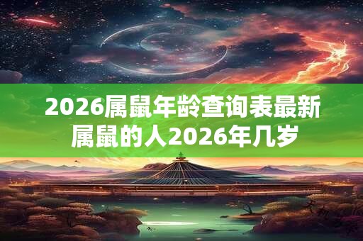 2026属鼠年龄查询表最新 属鼠的人2026年几岁 2026属鼠年龄查询表最新 属鼠的人2026年几岁