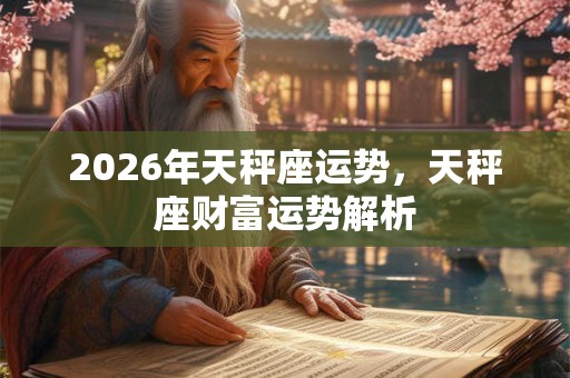 2026年天秤座运势,天秤座财富运势解析 2026年天秤座运势,天秤座财富运势解析